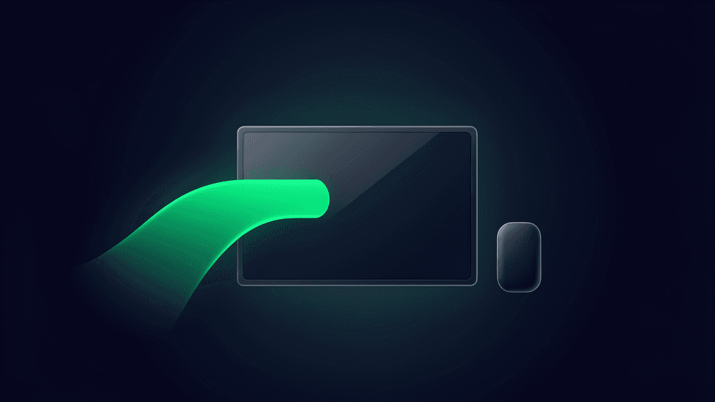 Abstract TV streaming device and secure tunnel artwork for a Firestick VPN guide