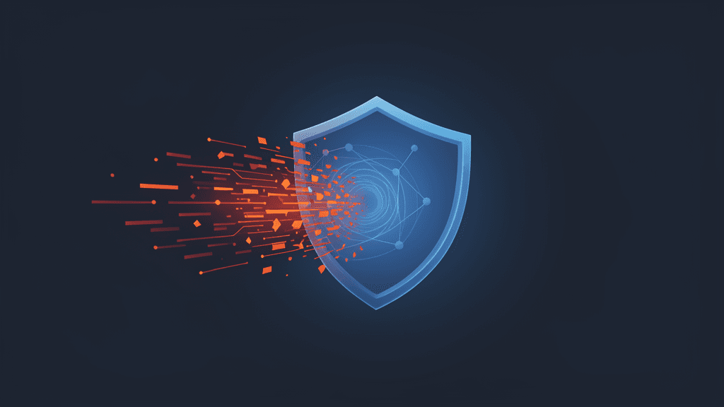 Abstract shield artwork contrasting risky and safer VPN data paths
