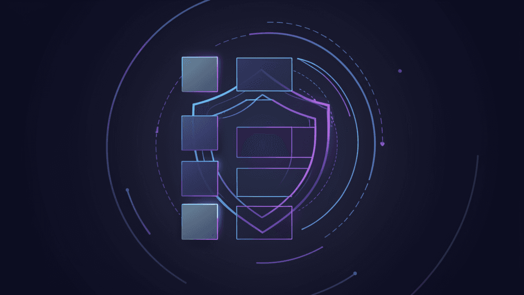 Abstract shield and checklist artwork for a VPN buying guide